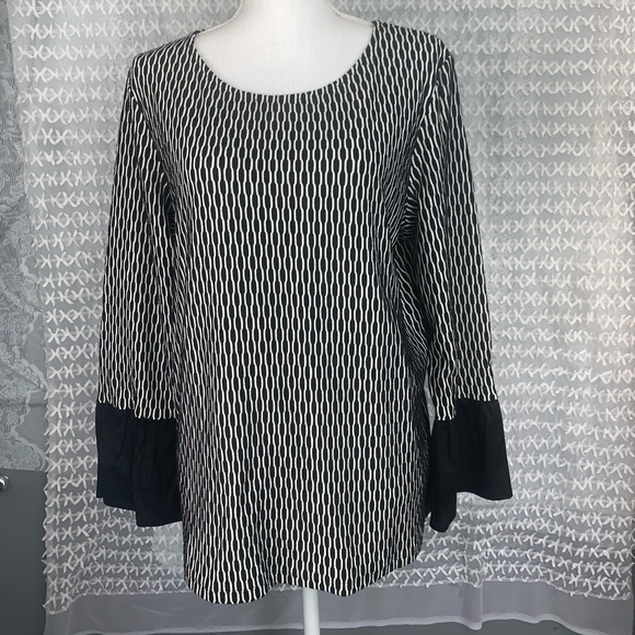 Luisa Viola size 10 black and white blouse - Picture 1 of 7